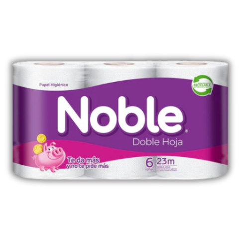 Papel Higenico Noble Doble Hoja 22metros 6unidades