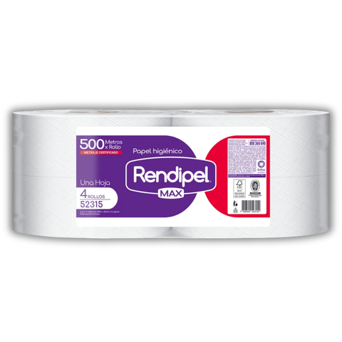 Papel Industrial  Higenico Rendipelmax 500 Mtr 4 Rollos