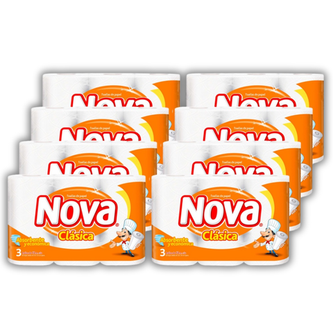 Manga Toalla Papel NOVA CLASICA X3