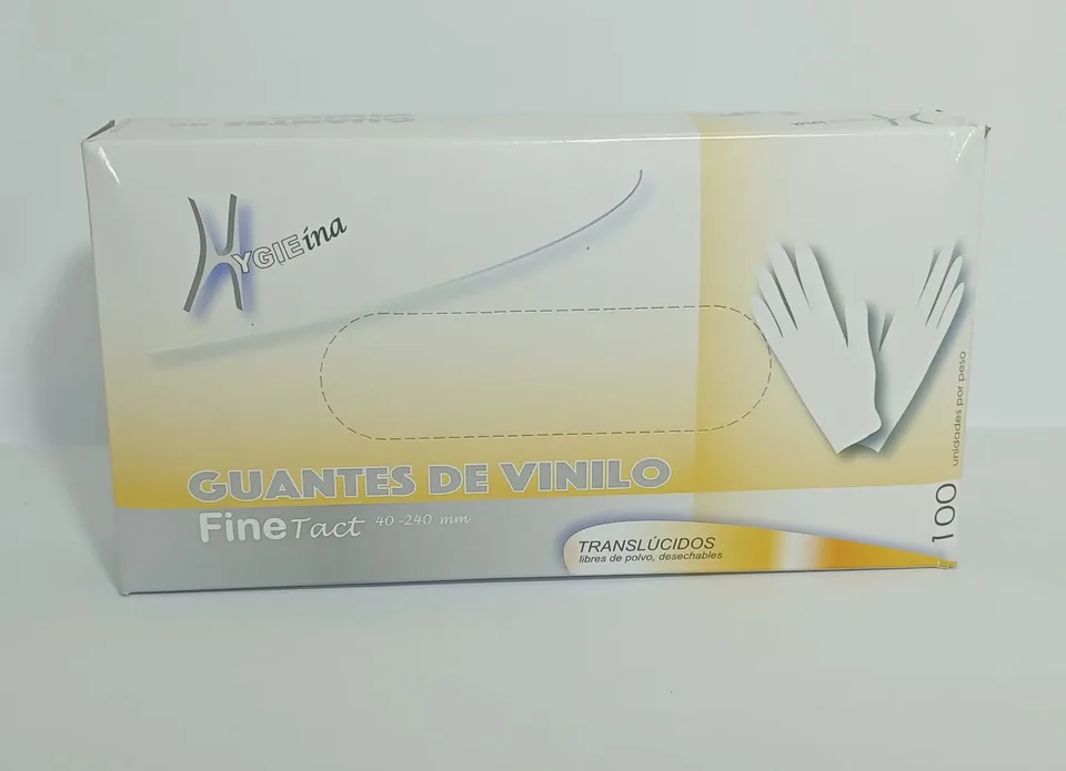 Caja Guantes de Vinilo Natural Blanco (100 u)