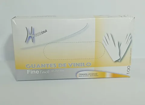 Caja Guantes de Vinilo Natural Azul (100 u)