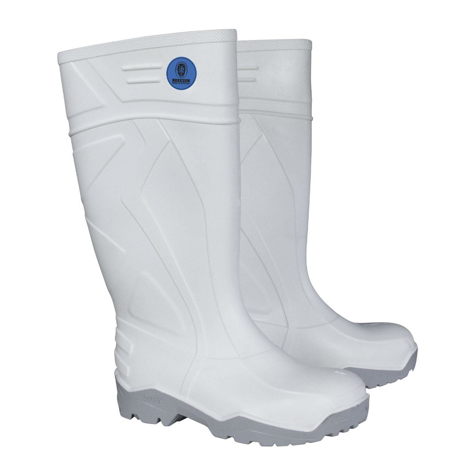 Bota PVC Blanca sin pta acero